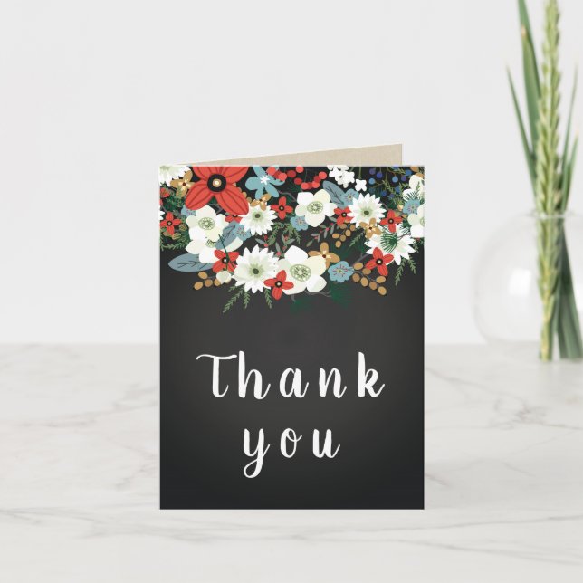 Bold Funky farbful Floral Dark Chic Danke (Vorderseite)