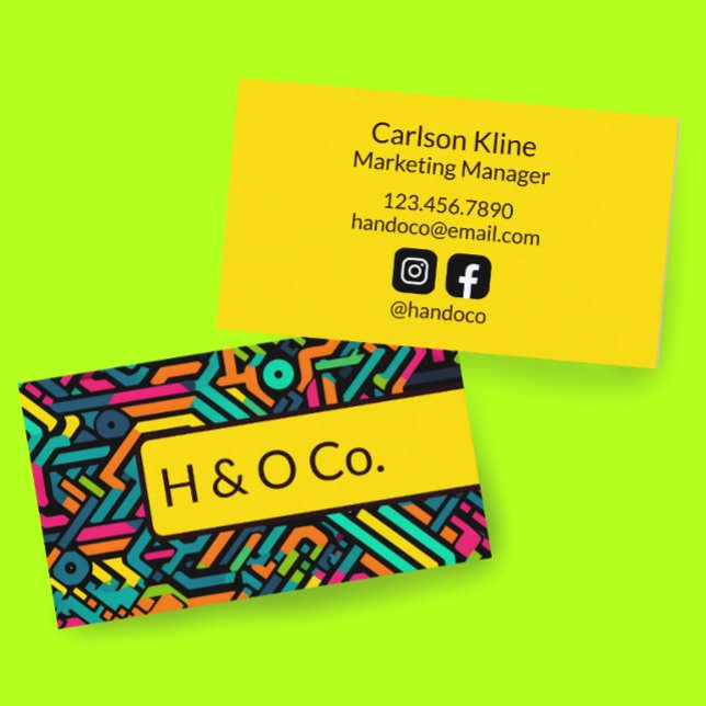 Bold Funky Pattern Business Card Visitenkarte (Von Creator hochgeladen)