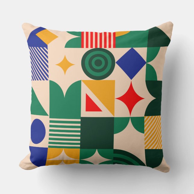 Bold Geometric Abstrakt Throw Pillow Kissen (Vorderseite)