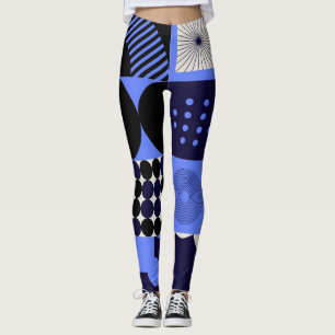 Bold Geometric Bauhaus Retrofuturistische Muster Leggings