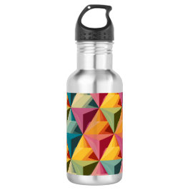 Bold Geometric Triangle Pattern Edelstahlflasche