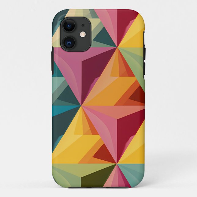 Bold Geometric Triangle Pattern IPhone Case (Rückseite)