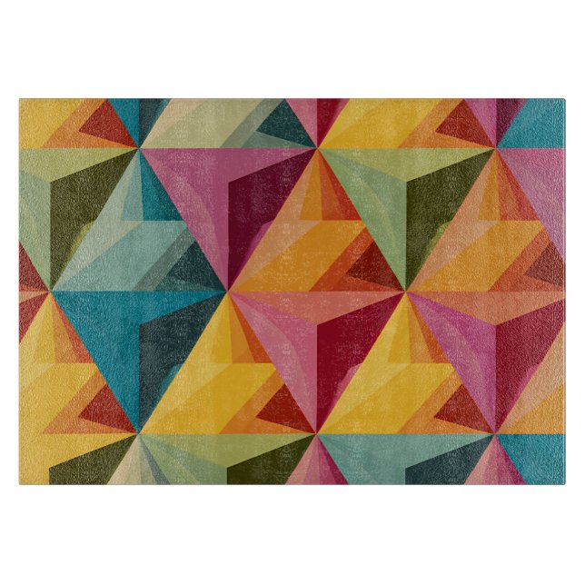 Bold Geometric Triangle Pattern  Schneidebrett (Vorderseite)