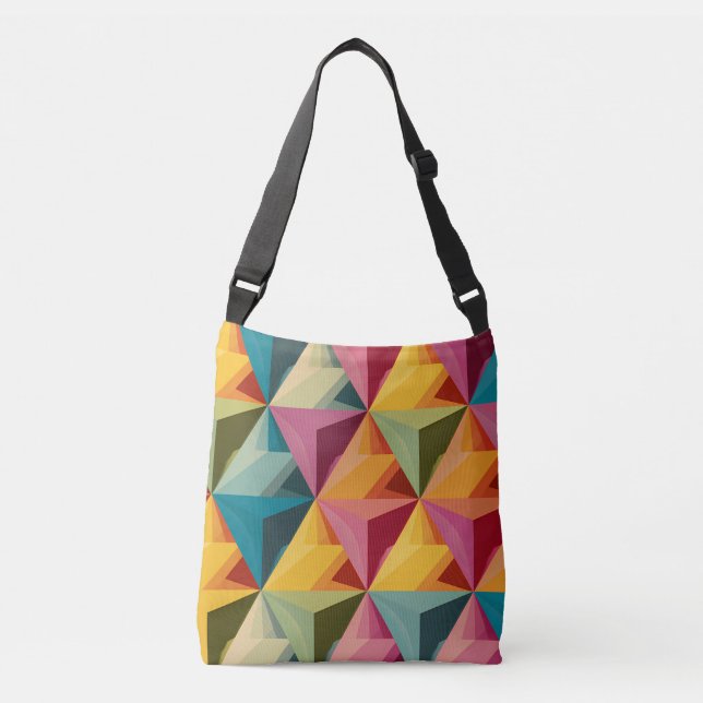 Bold Geometric Triangle Pattern  Tragetaschen Mit Langen Trägern (Vorderseite)