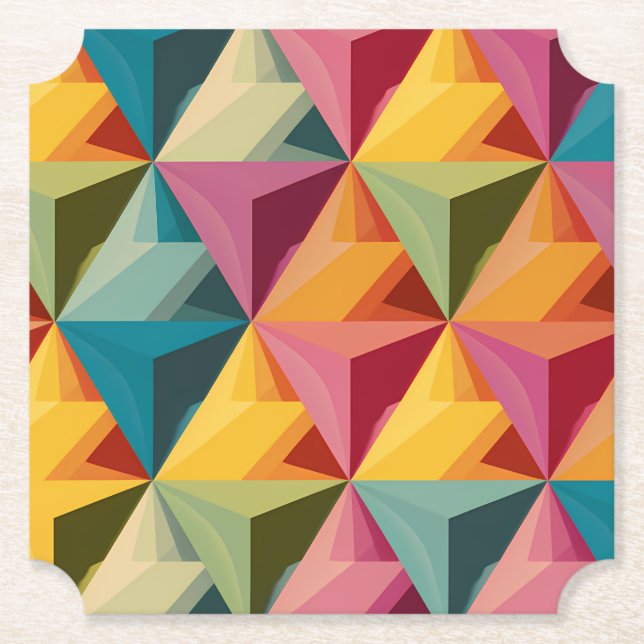 Bold Geometric Triangle Pattern  Untersetzer (Vorderseite)