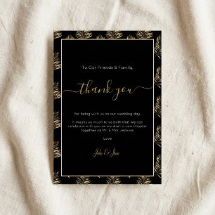 Bold Gold Farn Blatt Wedding danke Table Card