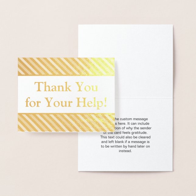 Bold Gold Foil "Merci pour votre aide" Carte (Affichage)
