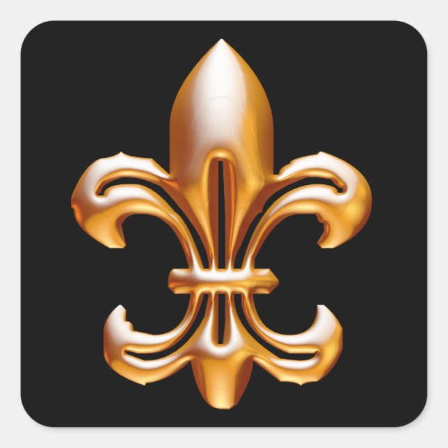 Bold Gold Lilie Quadratischer Aufkleber (Vorderseite)