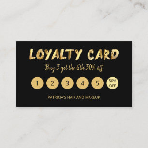 Bold Gold Visagist Friseursalon 5 Treuekarte Visitenkarte