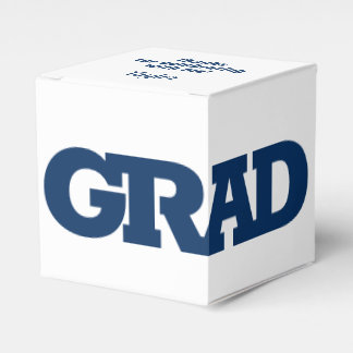 Bold GRAD Blue and White Graduation Party Geschenkschachtel