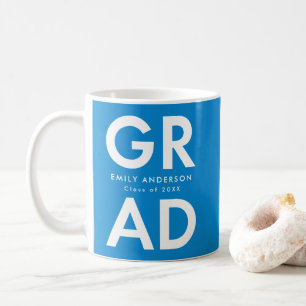 Bold Grad Blue Foto Graduation Kaffeetasse