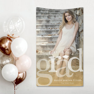 Bold GRAD Gold Ombre Overlay Foto Abschluss Banner