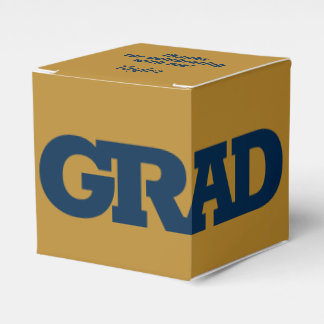 Bold GRAD Navy and Gold Graduation Party Geschenkschachtel