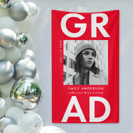 Bold Grad Red Foto Abschluss Banner