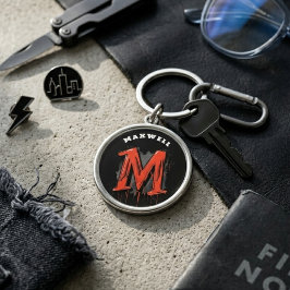 Bold Graffiti Monogram "M" - Anpassbare Stadt Schlüsselanhänger