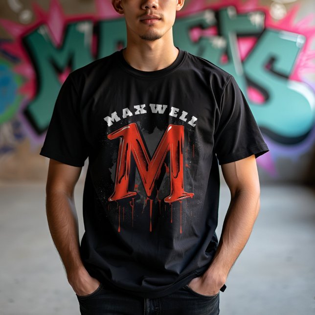 Bold Graffiti Monogram "M" - Anpassbare Stadt T-Shirt (Von Creator hochgeladen)