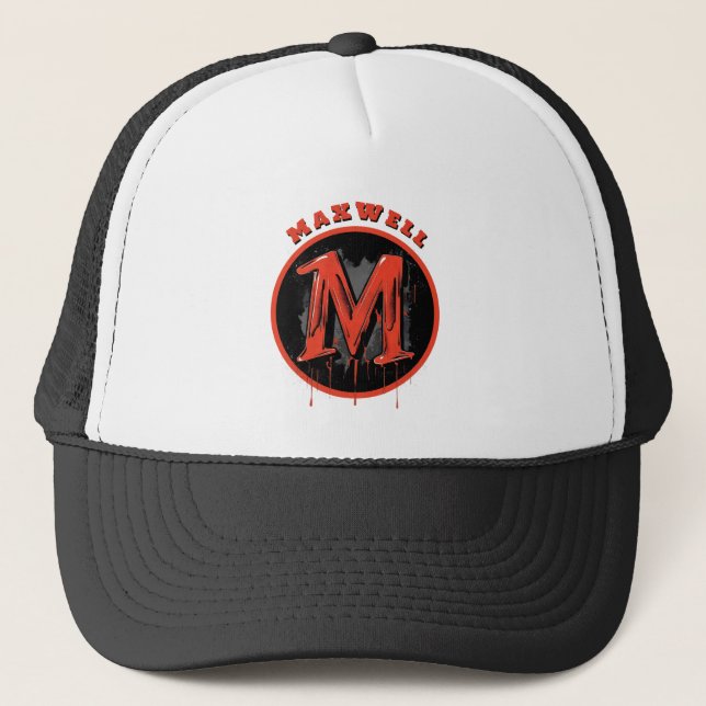Bold Graffiti Monogram "M" - Anpassbare Stadt Truckerkappe (Vorderseite)