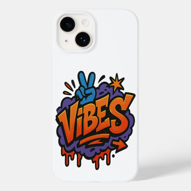 Bold Graffiti "Vibes Street Art" Case-Mate iPhone 14 Hülle (Rückseite)