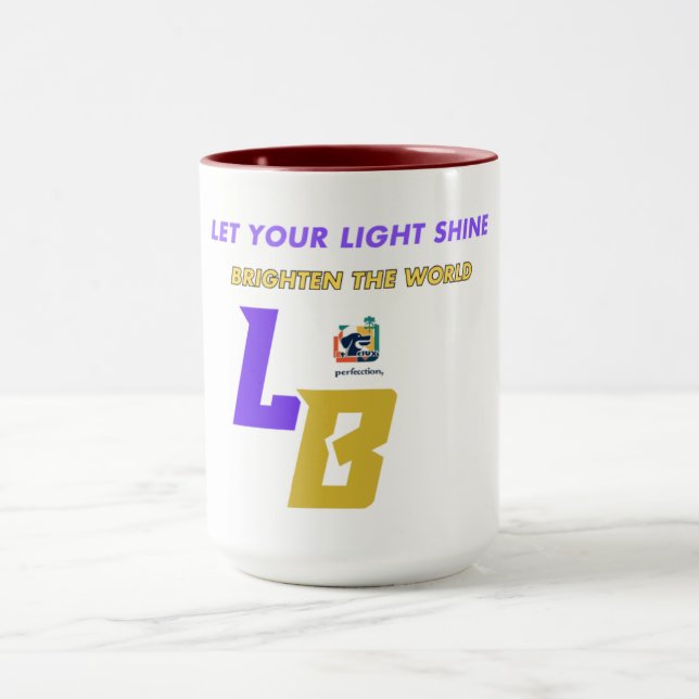 Bold Grandeur | Crimson und Gold Abstrakt Tasse (Zentrum)