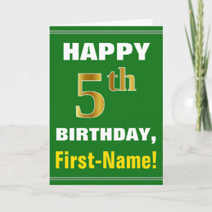 Bold, Green, Faux Gold 5e anniversaire avec carte 