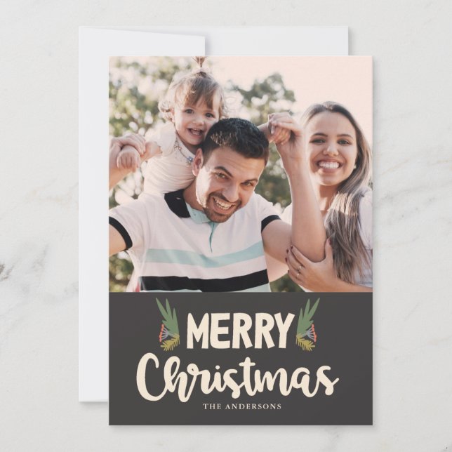 Bold Greetings Foto Weihnachtskarte Einladung (Vorderseite)