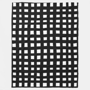 Bold Grid 091216 - Schwarz auf Weiß Fleecedecke