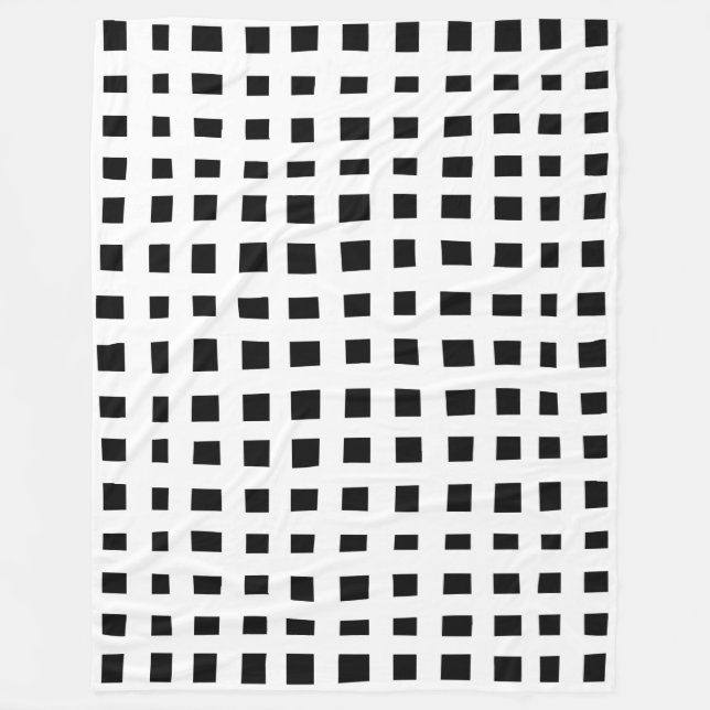 Bold Grid 091216 - White on Black Fleecedecke (Vorderseite)