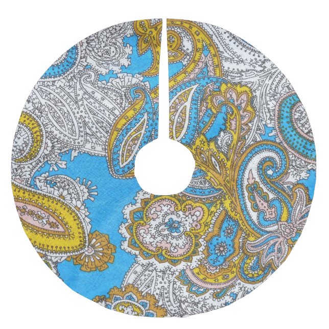 Bold Grungy Islamic Psychedelic Ornament Polyester Weihnachtsbaumdecke (Vorderseite)
