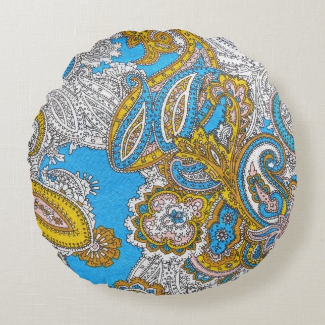 Bold Grungy Islamic Psychedelic Ornament Rundes Kissen (Vorderseite)