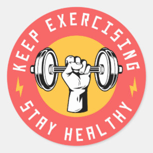 Bold Gym / Fitness   jetzt schwitzen, später glänz Runder Aufkleber