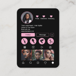 Bold Hair Stylist Social Media Layout Visitenkarte
