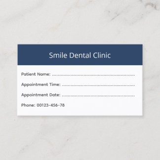Bold Header Dental Appointment Card Terminkarte