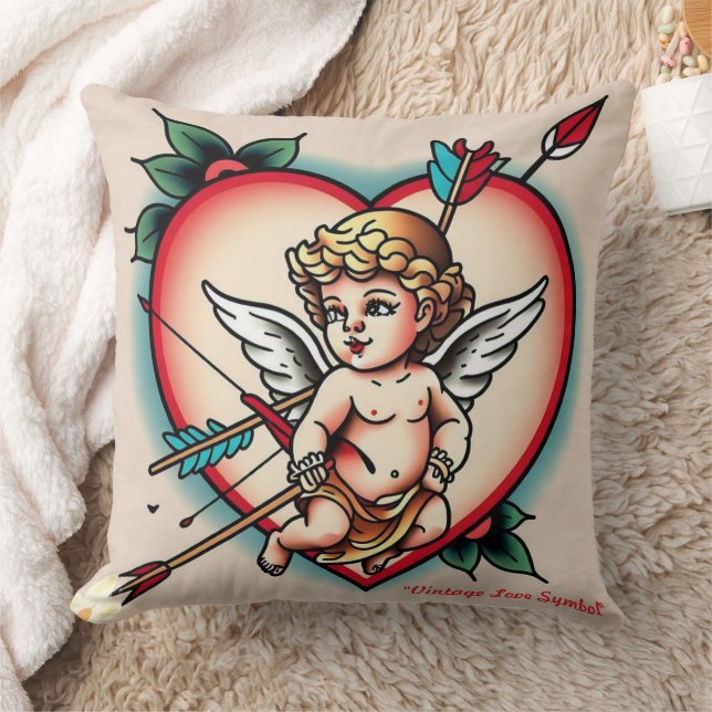Bold Heart and Cupid Art Kissen (Decke)