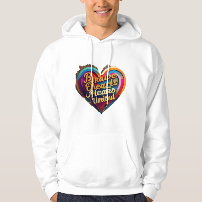"Bold Hearts Collide" Hoodie (Vorderseite)