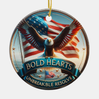 Bold Hearts Ornament - Patriotic Stärke