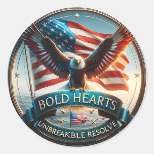 Bold Hearts Patriotic Stickers - USA Strong Spirit