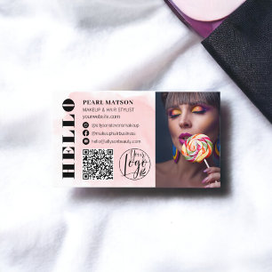 Bold hello Pinselstrich Qr Foto Logo Social Media Visitenkarte