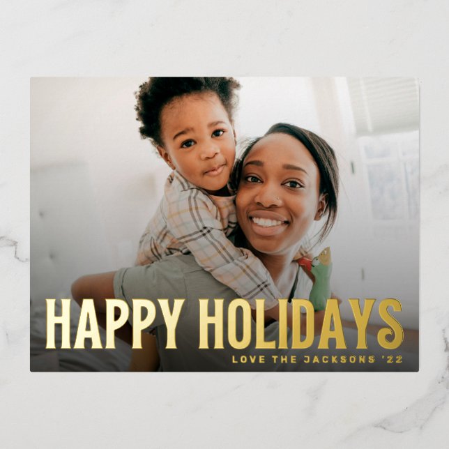 BOLD heureux vacances texte photo joyeux noël (Recto)