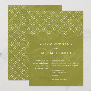 Bold Hues Chartreuse Marble Wedding Einladung