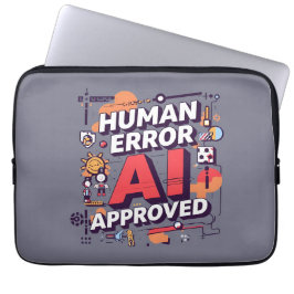 Bold “Human Error, AI Approved” Digital Art Laptopschutzhülle