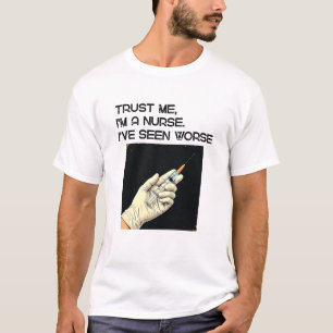 Bold Illustration of Gloved Hand Injeting Syringe T-Shirt