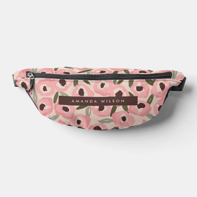 Bold Inky Floral Pattern | Hand-Drawn Botanical Bauchtasche (Ablage )