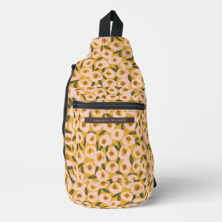 Bold Inky Floral Pattern | Hand-Drawn Botanical Crossbody Bag