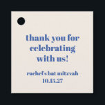 Bold Ivory Blue Custom Niedlich Bat Mitzvah Vielen Geschenkanhänger<br><div class="desc">Bold Typografie Ivory Blue Custom Niedlich Bat Mitzvah Danke Ihnen für Tags</div>