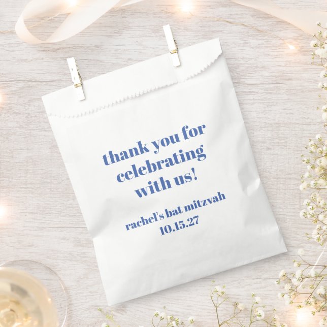 Bold Ivory Blue Custom Niedlich Bat Mitzvah Vielen Geschenktütchen (Ausgeschnitten)