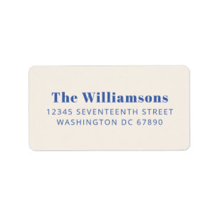 Bold Ivory Blue Typografy Custom Rücksendeadresse Adressaufkleber