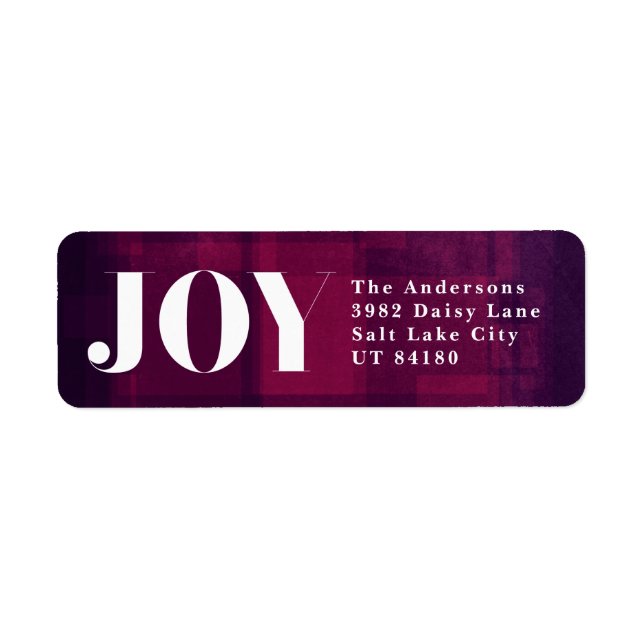 Bold Joy Lila Address Label Weihnachtsfeiertag (Vorne)