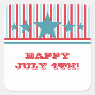 Bold July 4th US Flagge Square Stickers