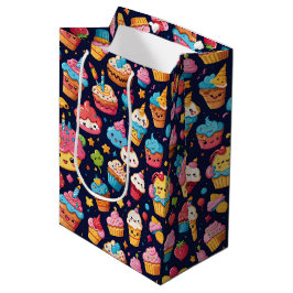 Bold Kawaii Birthday Pattern Mittlere Geschenktüte