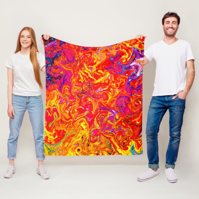 Bold Lava Colors Abstract Design Fleecedecke (Beispiel)